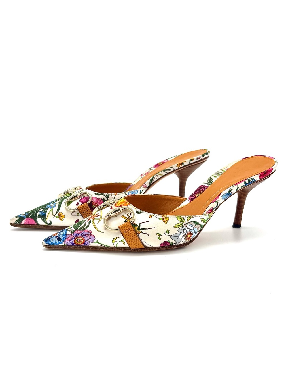 Gucci Vintage Tom Ford Flora Horsebit Pointed Toe Slip On Mules Pumps 7